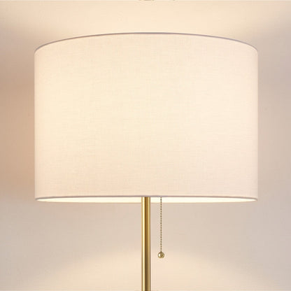 Lampada da terra moderna regolabile KAWOTI da 65 pollici con paralume a tamburo bianco