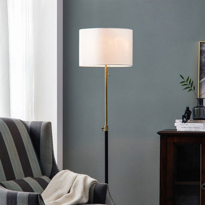 Lampada da terra moderna regolabile KAWOTI da 65 pollici con paralume a tamburo bianco