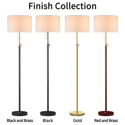 Lampada da terra moderna regolabile KAWOTI da 65 pollici con paralume a tamburo bianco