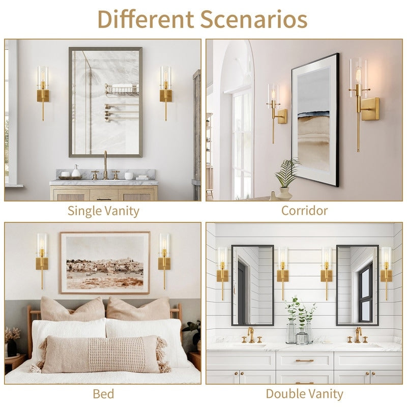 Set di applique da parete dimmerabili KAWOTI da 5,5 pollici di larghezza a 2 luci (set di 2)