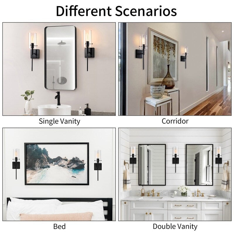 Set di applique da parete dimmerabili KAWOTI da 5,5 pollici di larghezza a 2 luci (set di 2)