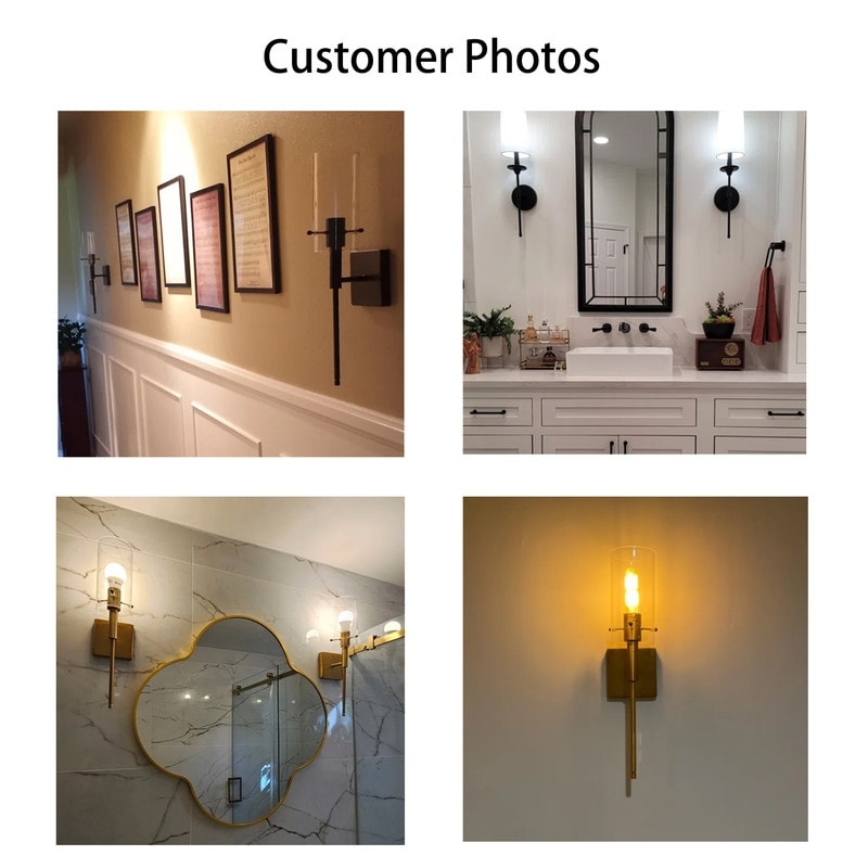 Set di applique da parete dimmerabili KAWOTI da 5,5 pollici di larghezza a 2 luci (set di 2)