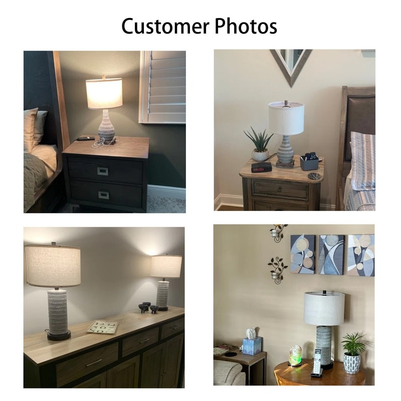 Set di lampade da tavolo KAWOTI con controllo touch e porte USB (set da 2)