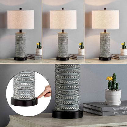 Set di lampade da tavolo KAWOTI con controllo touch e porte USB (set da 2)