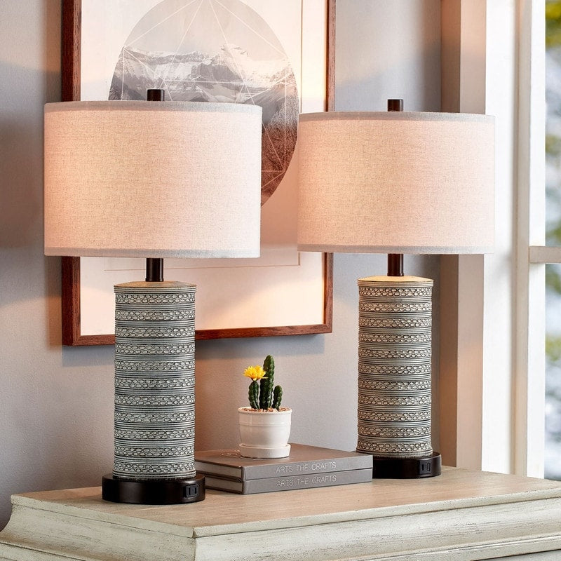 Set di lampade da tavolo KAWOTI con controllo touch e porte USB (set da 2)