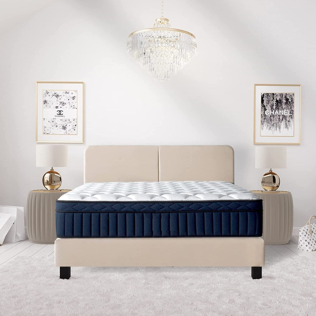 KING SIZE - Materasso ibrido premium Tranquility 12 con memory foam e supporto per i bordi, con molle insacchettate e memory foam di media grandezza