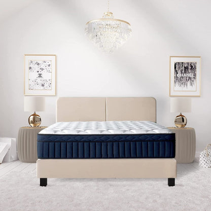 KING SIZE - Materasso ibrido premium Tranquility 12 con memory foam e supporto per i bordi, con molle insacchettate e memory foam di media grandezza