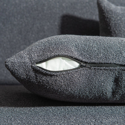 Divano a due posti imbottito in tessuto Boucle KINWELL con cuscini