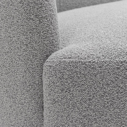 Divano a due posti imbottito in tessuto Boucle KINWELL con cuscini