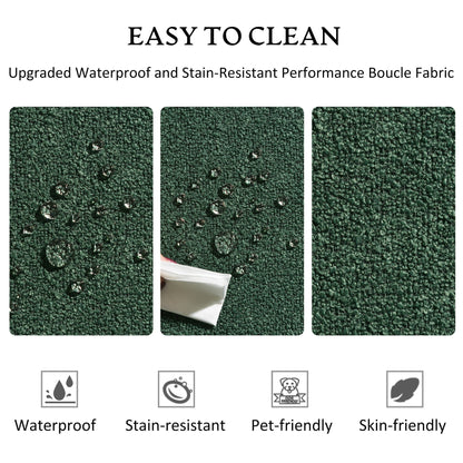 Divano a due posti imbottito in tessuto Boucle KINWELL con cuscini