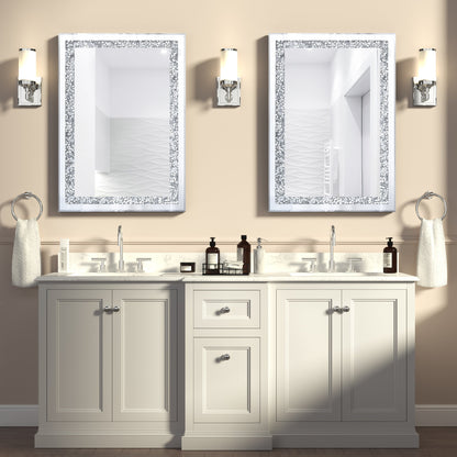 Specchio da parete decorativo in cristallo rettangolare argento KOHROS