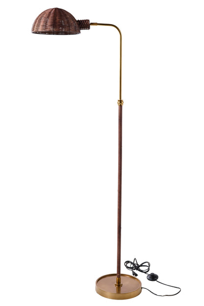 Monterey - Lampada Da Terra Cappello In Rattan