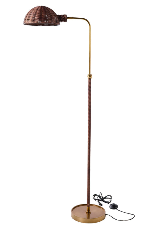 Monterey - Lampada Da Terra Cappello In Rattan