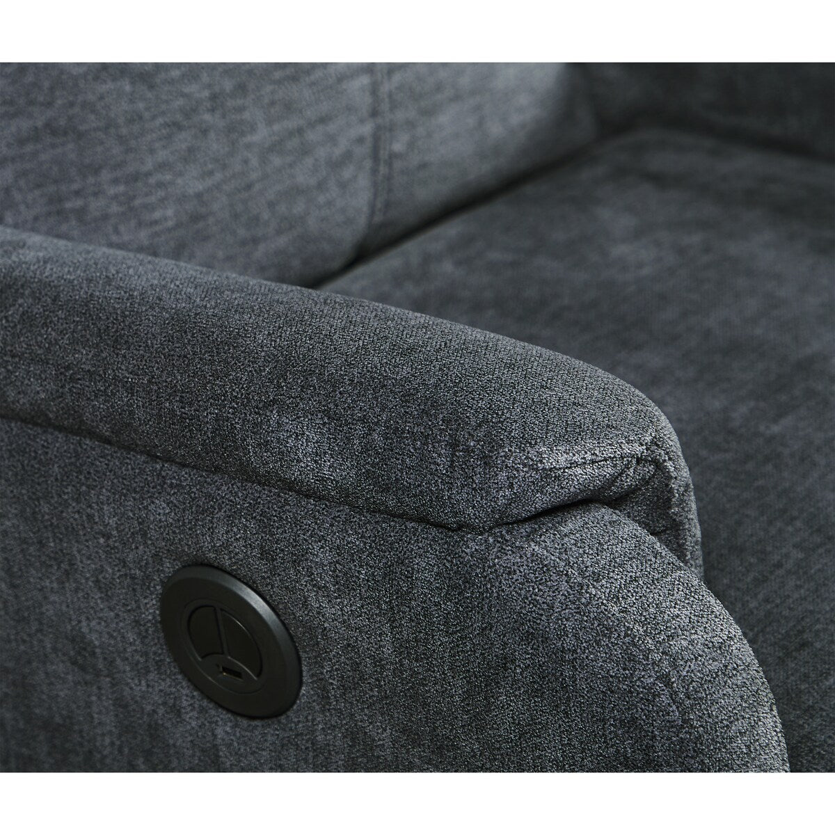 Poltrona reclinabile elettrica contemporanea Kai Modern Blue con caricabatterie