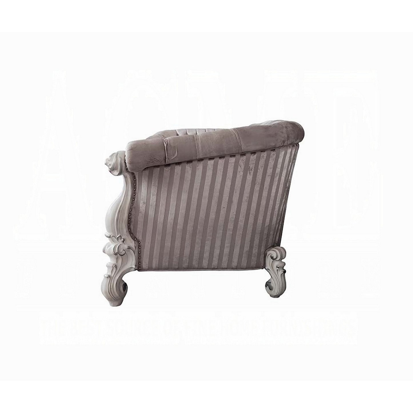 Divano Kai, 7 cuscini, tessuto avorio trapuntato, a spirale, bianco, 99 pollici