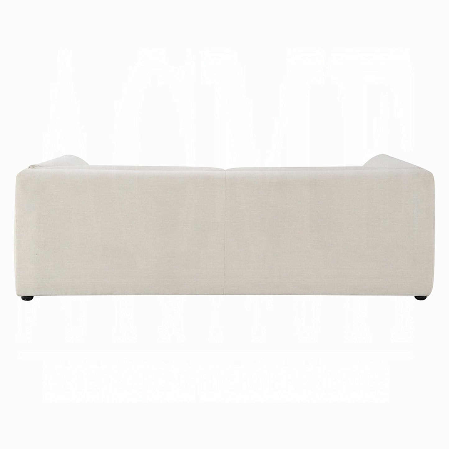 Divano Kami, braccioli sottili e minimalisti, moderno lino avorio da 89 pollici
