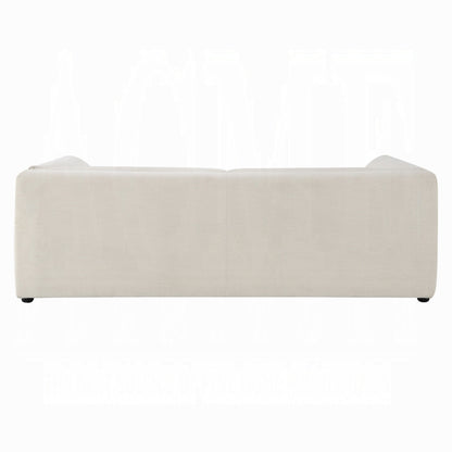 Divano Kami, braccioli sottili e minimalisti, moderno lino avorio da 89 pollici