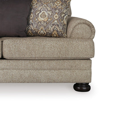 Divano Kana, 5 cuscini decorativi, 100 pollici, poliestere marrone classico