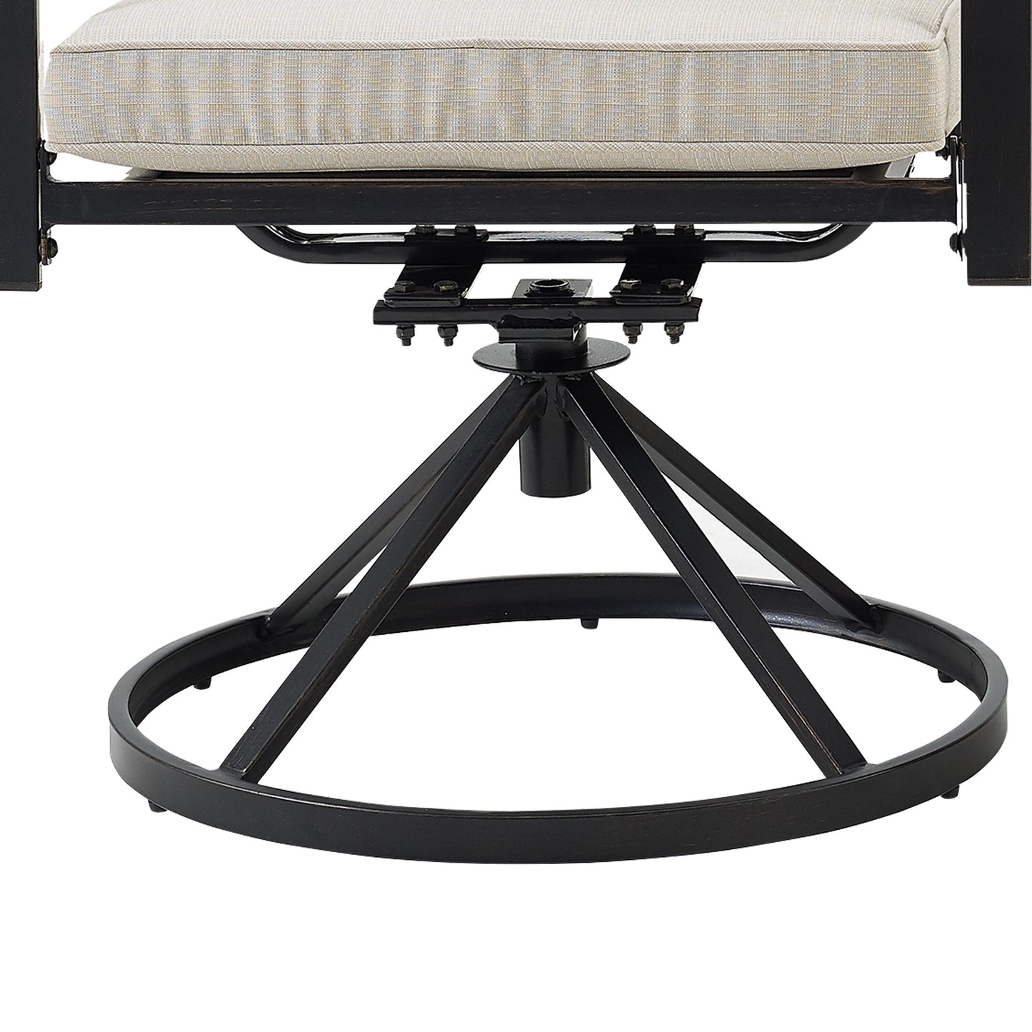 Crosley Kaplan Set da pranzo rotondo in metallo da esterno da 5 pezzi: tavolo e 4 sedie girevoli