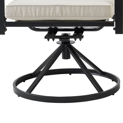 Crosley Kaplan Set da pranzo rotondo in metallo da esterno da 5 pezzi: tavolo e 4 sedie girevoli