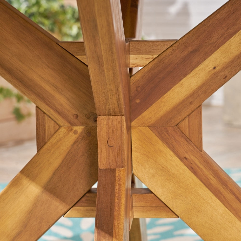 Set da pranzo Karen Outdoor in acacia da cinque pezzi di Christopher Knight Home