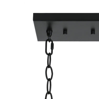 Lampadario lineare moderno Kasy a 5 luci con isola da cucina in vetro testurizzato, design unico