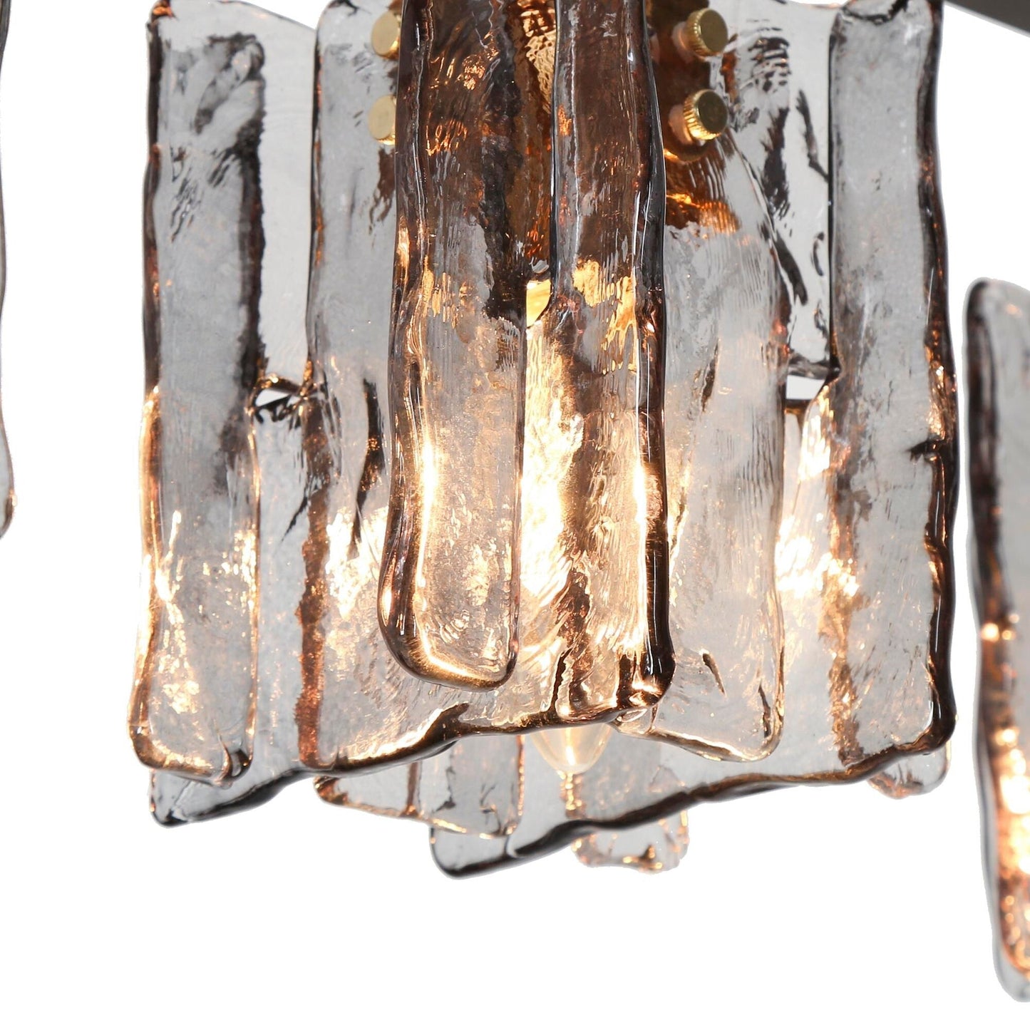 Lampadario lineare moderno Kasy a 5 luci con isola da cucina in vetro testurizzato, design unico