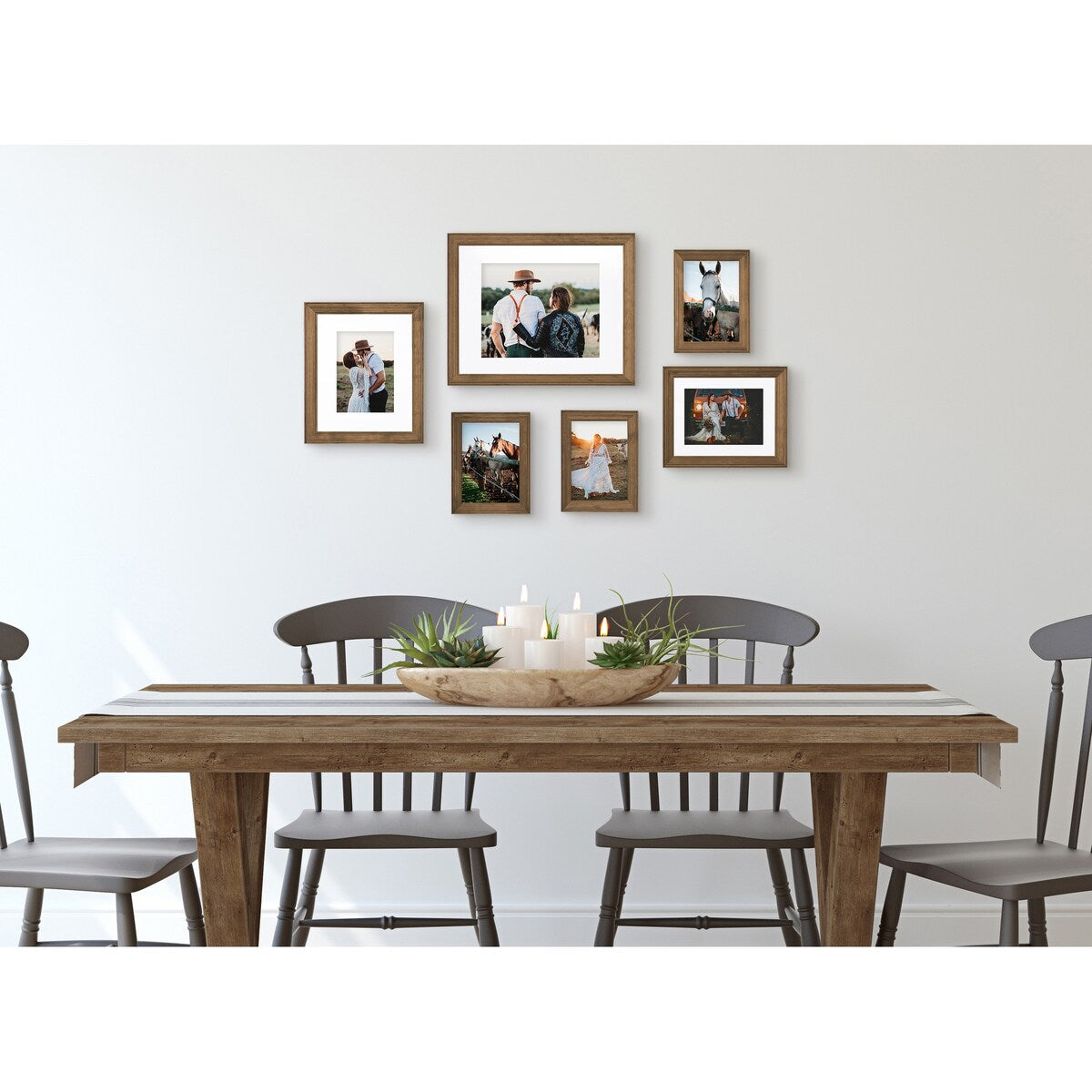 Set di cornici da parete per galleria Kate e Laurel Bordeaux