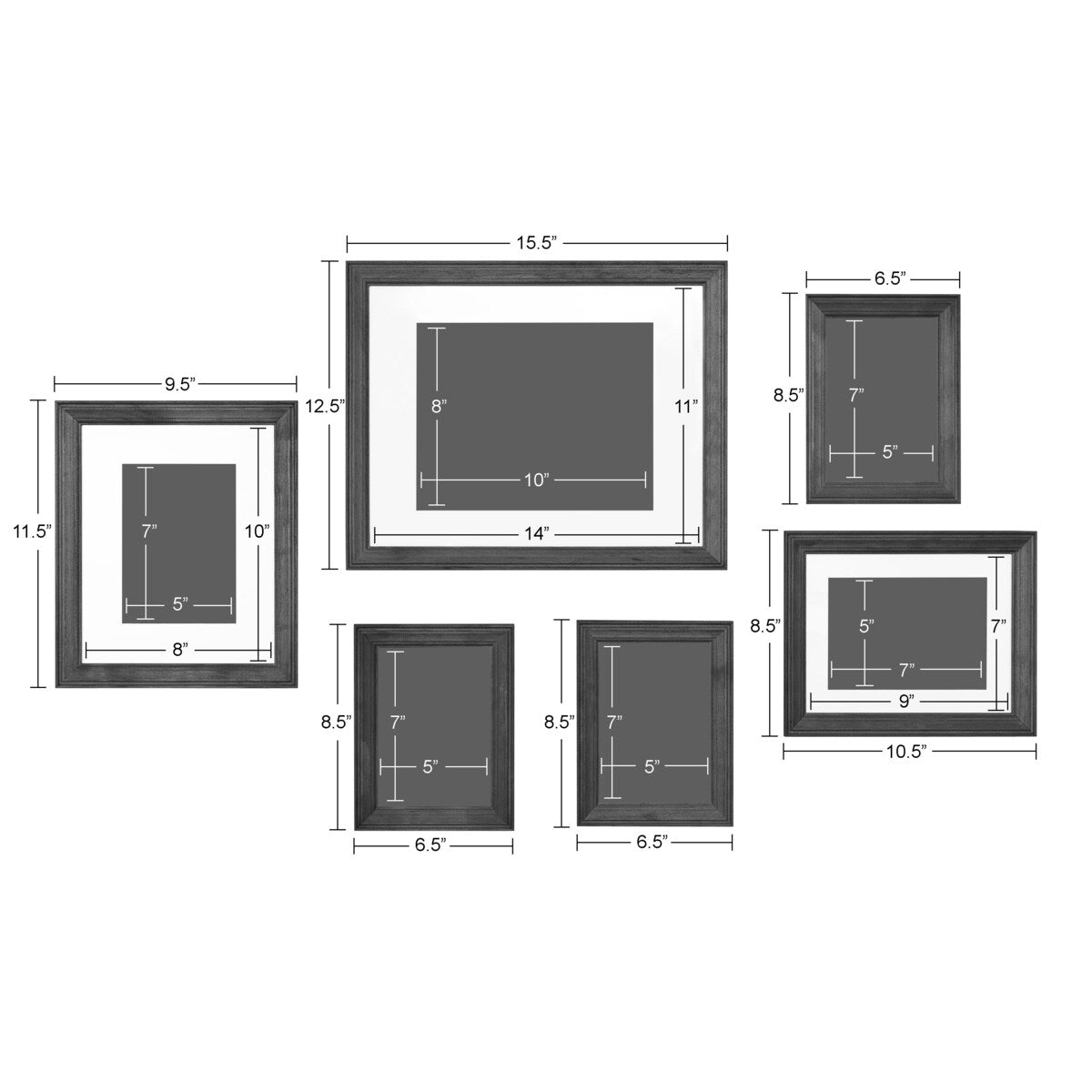 Set di cornici da parete per galleria Kate e Laurel Bordeaux