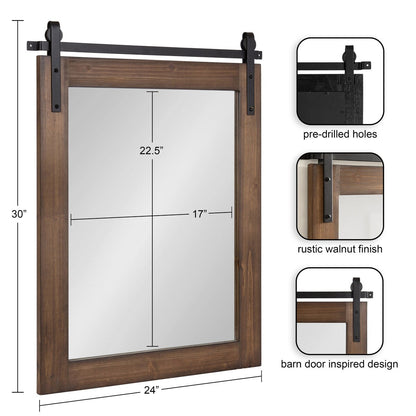 Specchio da parete rettangolare rustico di Kate e Laurel Cates