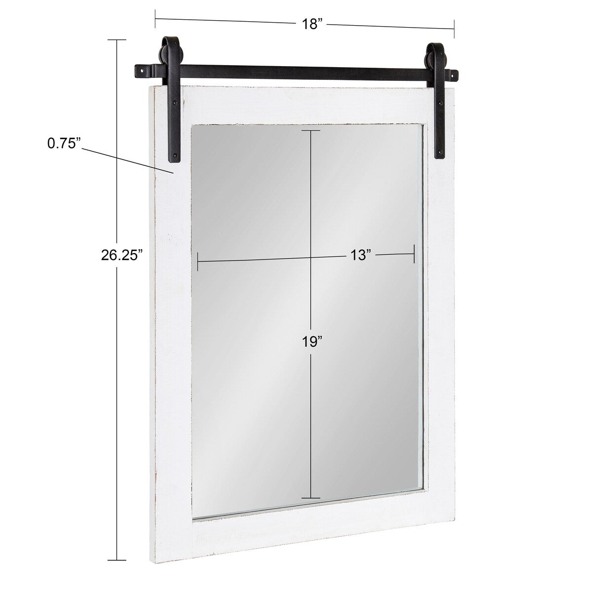 Specchio da parete rettangolare rustico di Kate e Laurel Cates