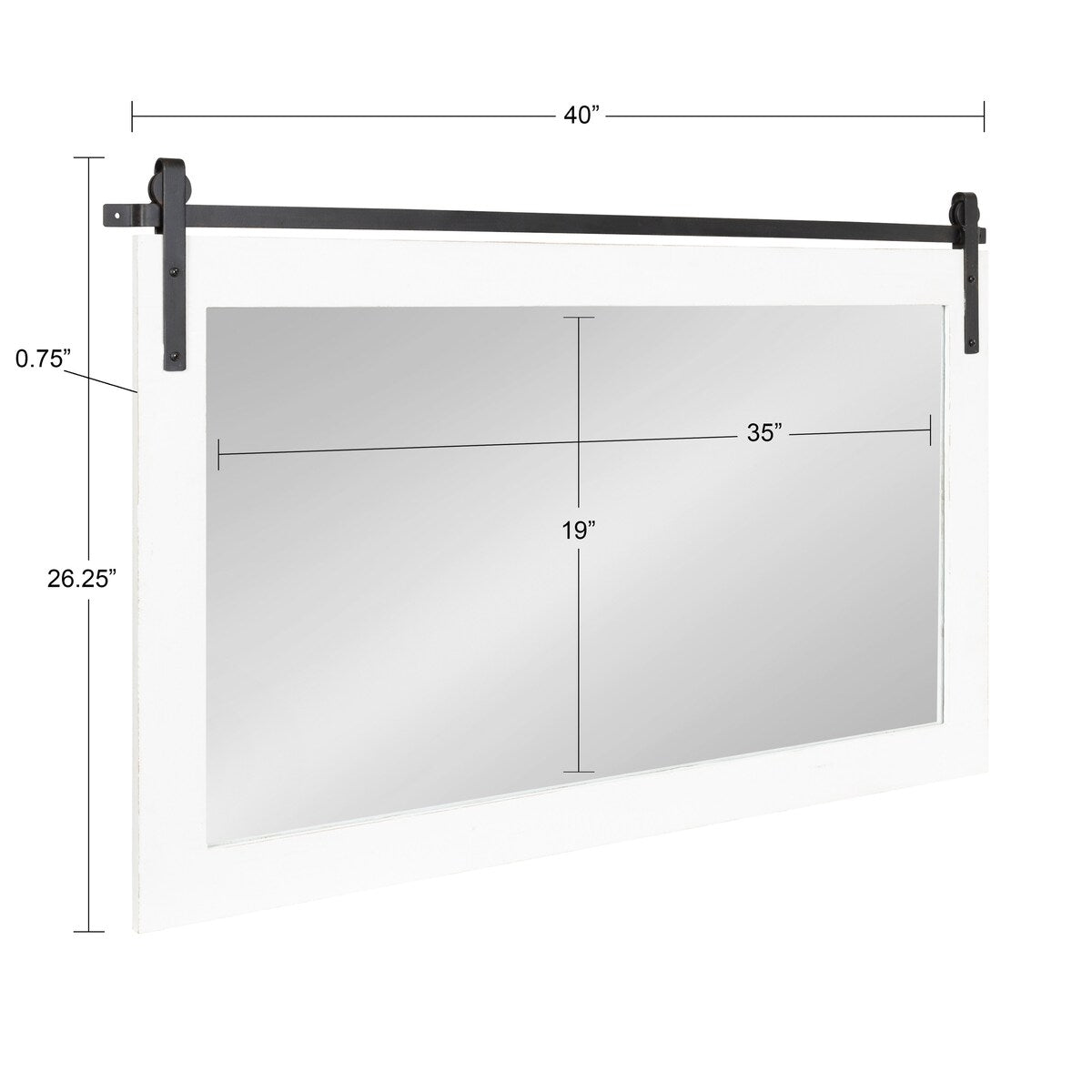 Specchio da parete rettangolare rustico di Kate e Laurel Cates