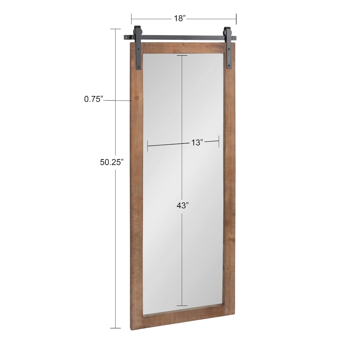 Specchio da parete rettangolare rustico di Kate e Laurel Cates