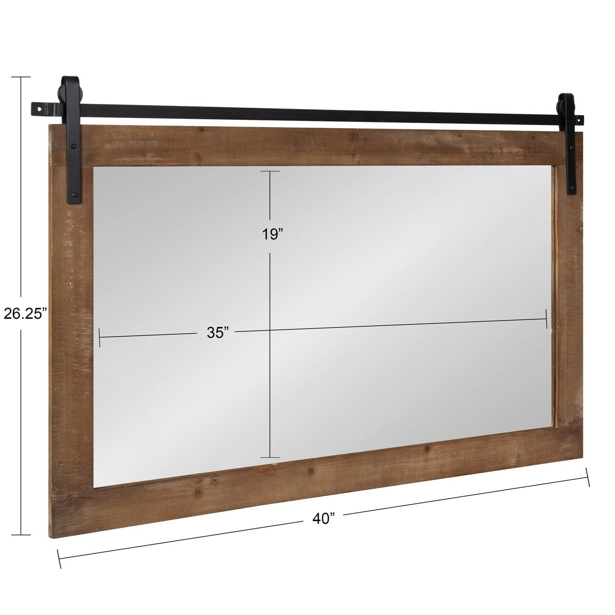 Specchio da parete rettangolare rustico di Kate e Laurel Cates