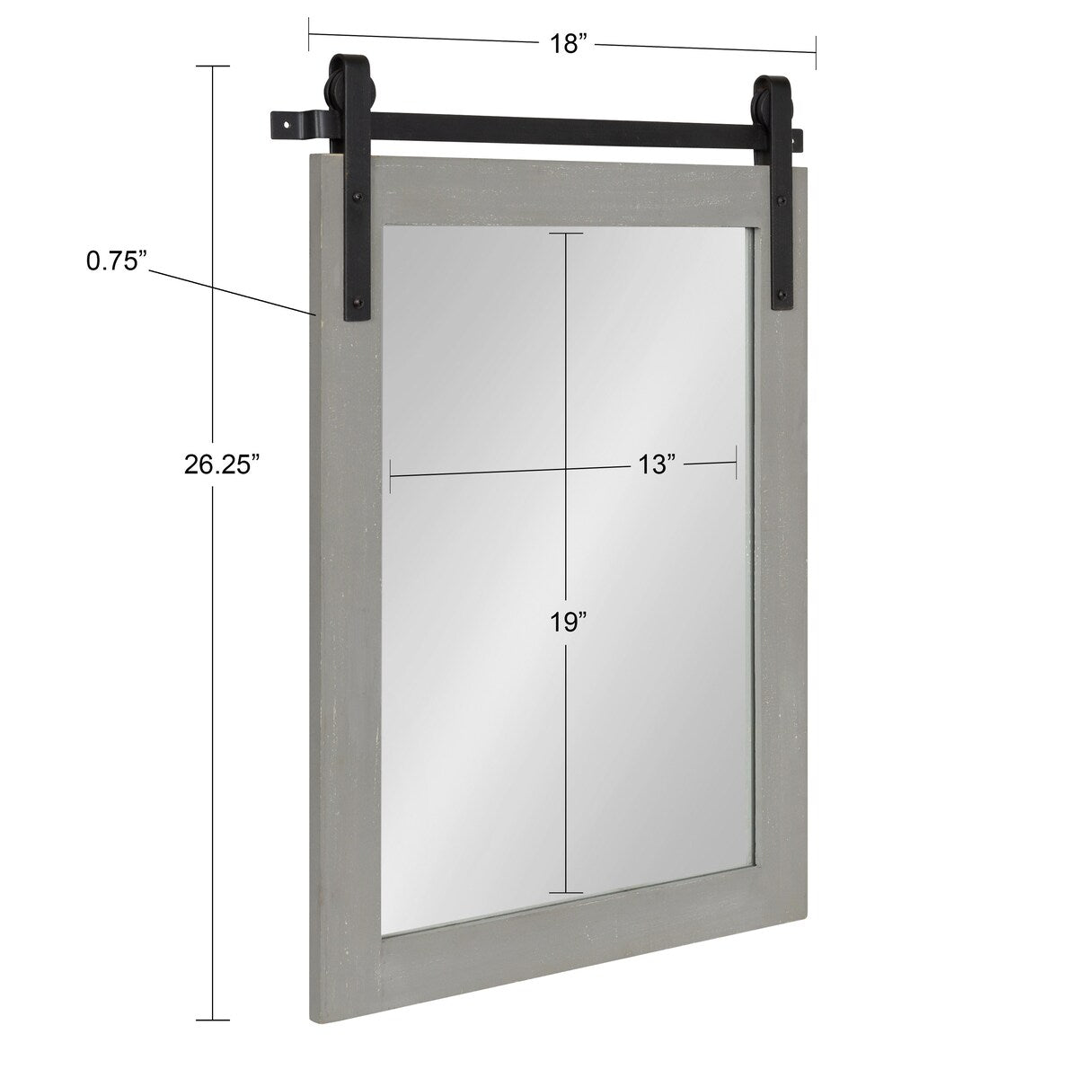 Specchio da parete rettangolare rustico di Kate e Laurel Cates