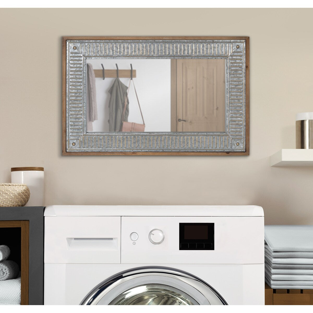 Specchio da parete in legno e metallo Kate e Laurel Deely