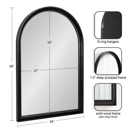 Specchio da parete in legno ad arco di Kate e Laurel Hatherleigh