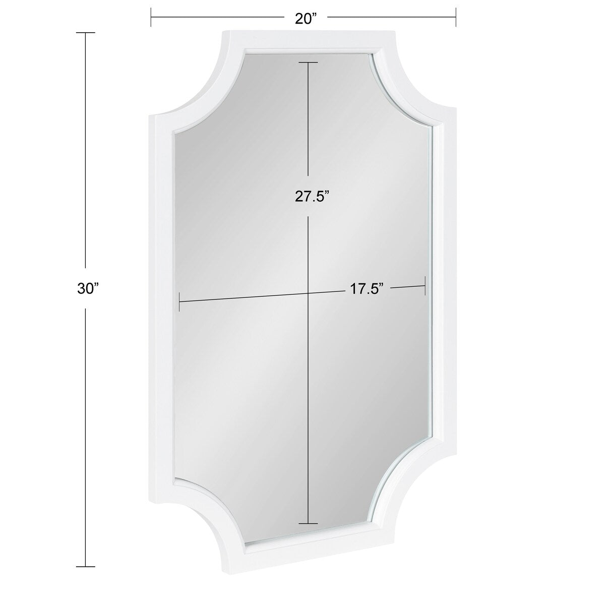Specchio con cornice in legno smerlato di Kate e Laurel Hogan