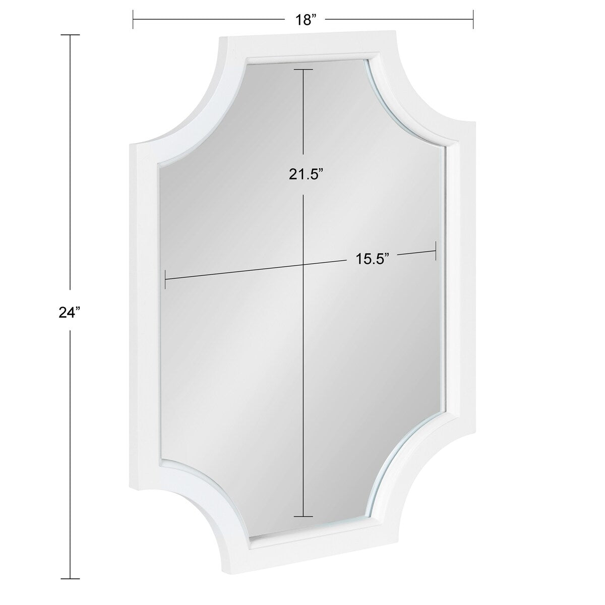 Specchio con cornice in legno smerlato di Kate e Laurel Hogan