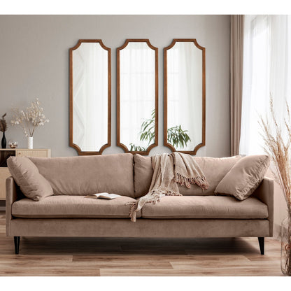 Specchio con cornice in legno smerlato di Kate e Laurel Hogan