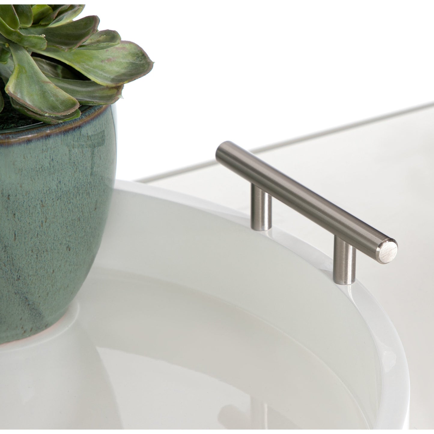 Vassoio decorativo rotondo Lipton di Kate e Laurel con manici in metallo