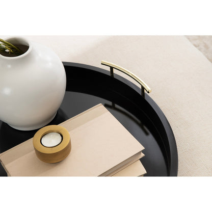 Vassoio decorativo rotondo Lipton di Kate e Laurel con manici in metallo