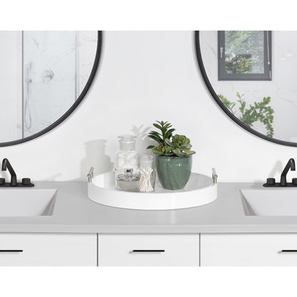 Vassoio decorativo rotondo Lipton di Kate e Laurel con manici in metallo