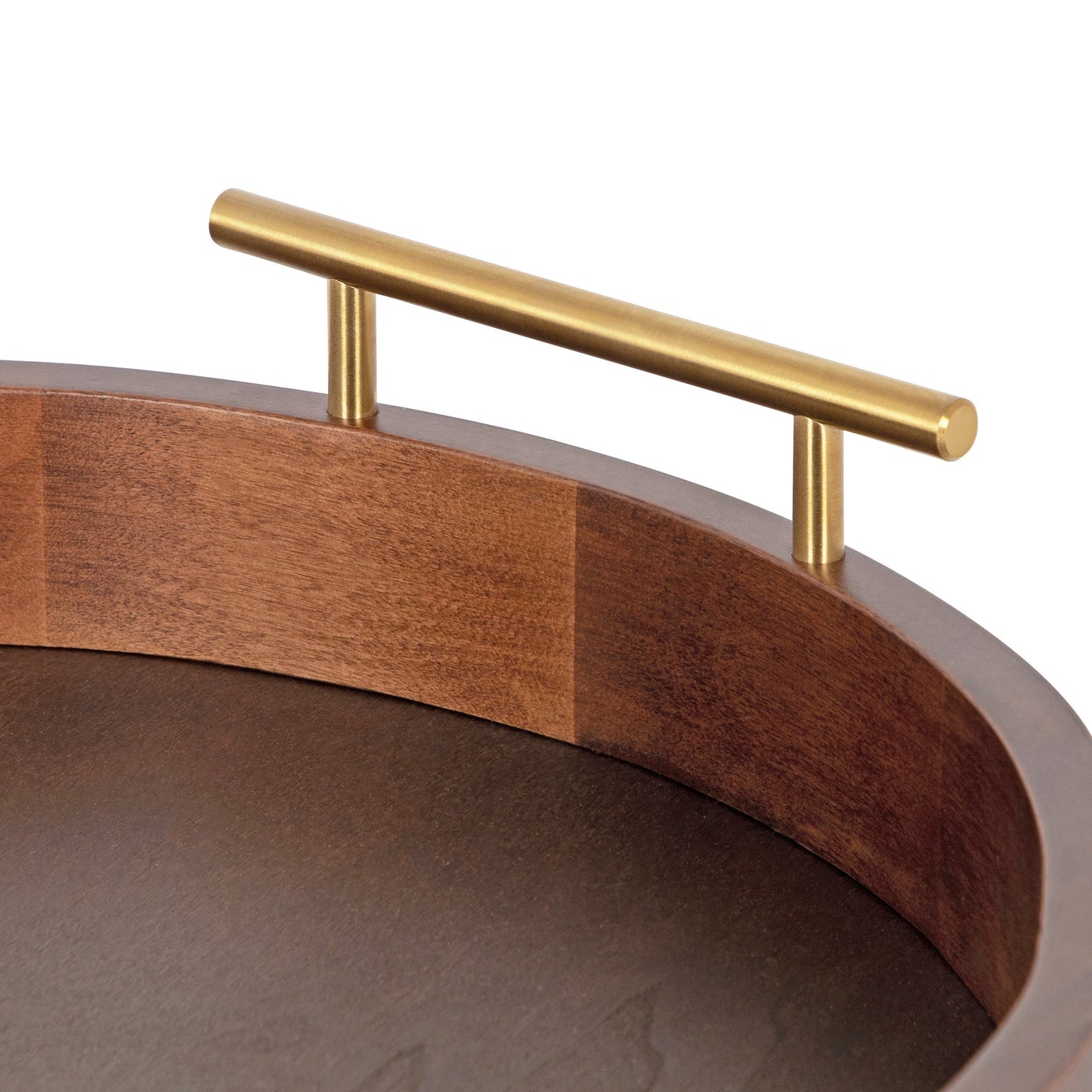 Vassoio decorativo rotondo Lipton di Kate e Laurel con manici in metallo