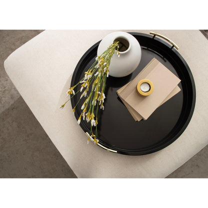 Vassoio decorativo rotondo Lipton di Kate e Laurel con manici in metallo