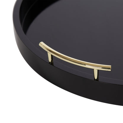 Vassoio decorativo rotondo Lipton di Kate e Laurel con manici in metallo