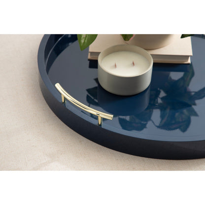 Vassoio decorativo rotondo Lipton di Kate e Laurel con manici in metallo