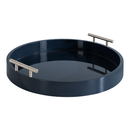 Vassoio decorativo rotondo Lipton di Kate e Laurel con manici in metallo