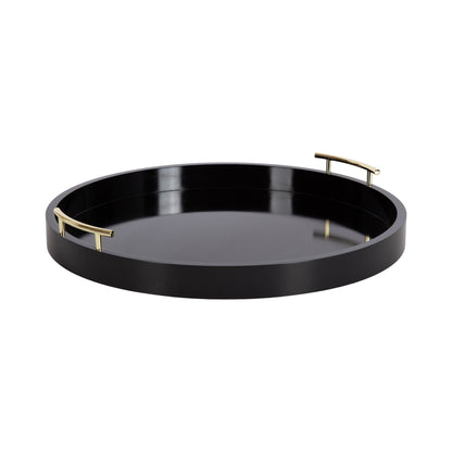 Vassoio decorativo rotondo Lipton di Kate e Laurel con manici in metallo