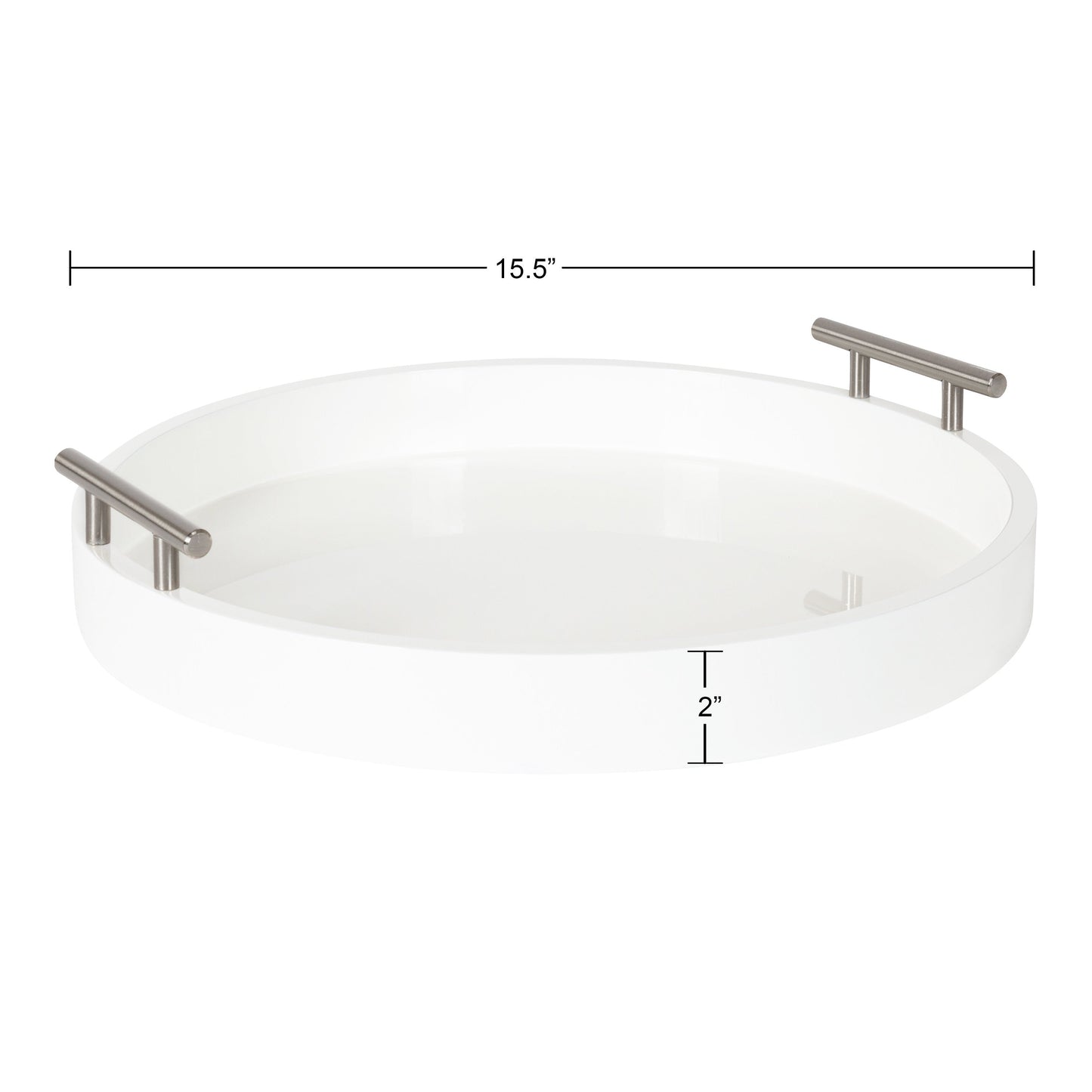 Vassoio decorativo rotondo Lipton di Kate e Laurel con manici in metallo